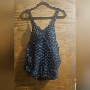 Motherhood Black and White Polka Dot Tankini Bathing Suit